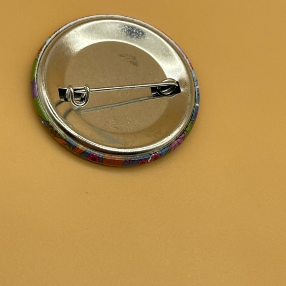 Happy Frog Pinback Button | Floral Mushroom | 1.5" diameter, For Bundles Only - Picture 4 of 4